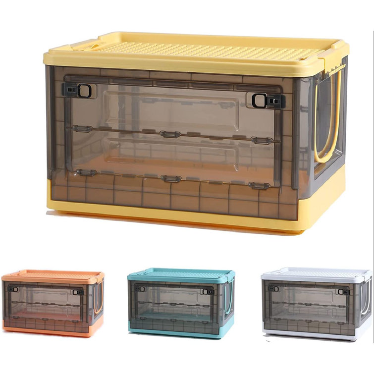 Rebrilliant Collapsible Storage Bins With LidsFolding Plastic Stackable Storage Bins With Lids